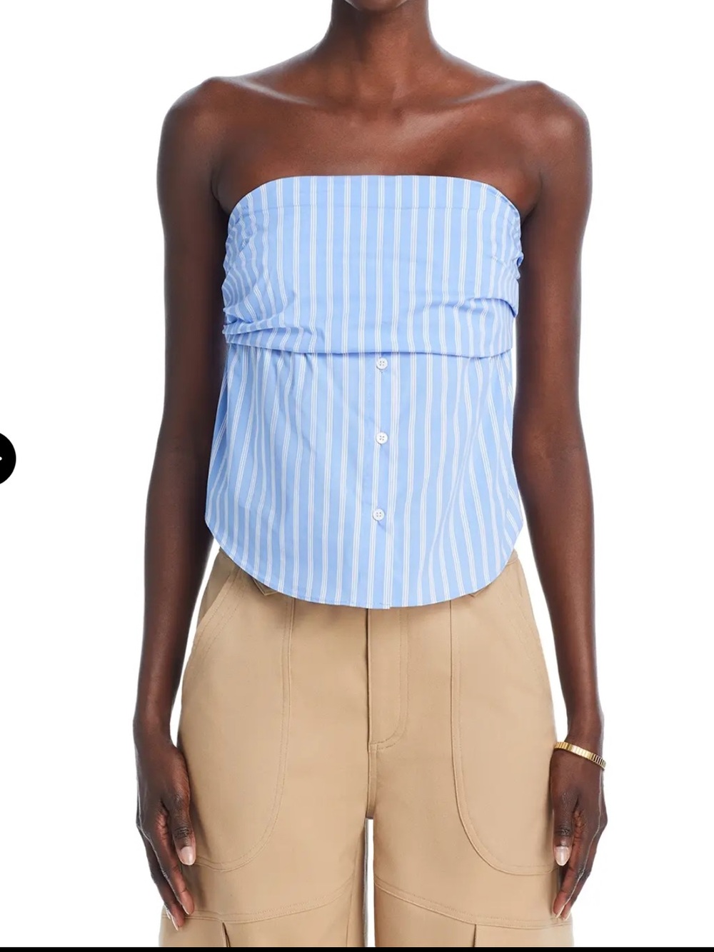 GREY LAB Blue and White Striped Strapless Top size M.